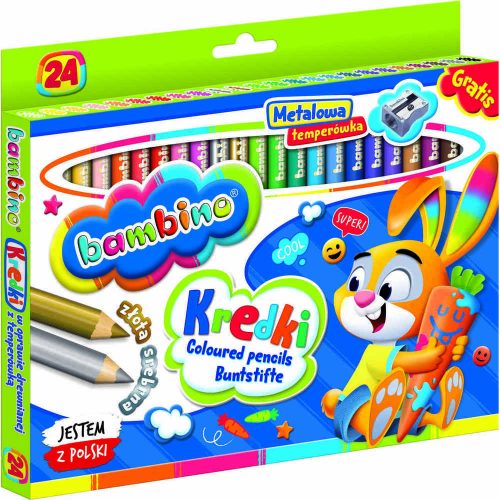 BAMBINO Fa ceruzák 24 színű + hegyező