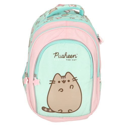 4 rekeszes iskolai hátizsák 16 inch Pusheen Menta