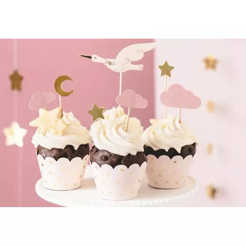 Muffin és cupcake díszek - Gólya 11cm-12cm 7 darab