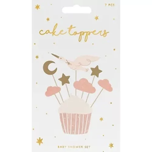 Muffin és cupcake díszek - Gólya 11cm-12cm 7 darab