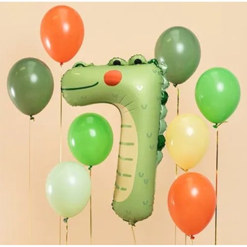 Fólia születésnapi léggömb "7" - Krokodil 56x85 cm